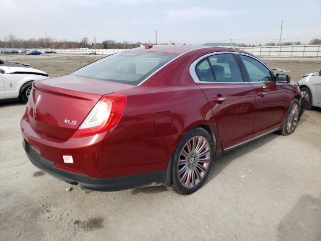 1LNHL9DK8DG600560 - 2013 LINCOLN MKS RED photo 3