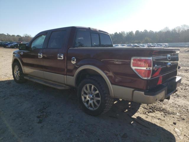 1FTPW12V69KB50854 - 2009 FORD F150 SUPERCREW MAROON photo 2