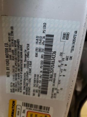 3LN6L2G92GR634336 - 2016 LINCOLN MKZ WHITE photo 12