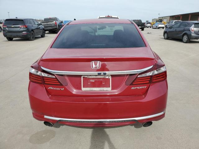 1HGCR2F57HA069308 - 2017 HONDA ACCORD SPORT RED photo 6