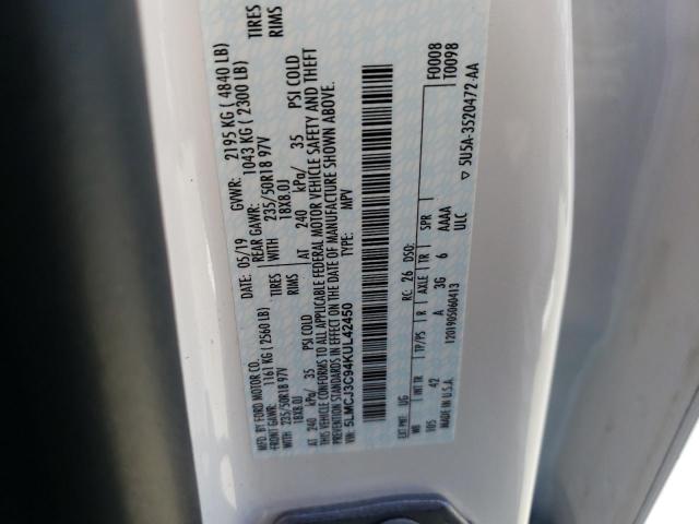 5LMCJ3C94KUL42450 - 2019 LINCOLN MKC RESERVE WHITE photo 13