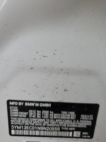 5YM13EC01N9N20559 - 2022 BMW X3 M WHITE photo 12