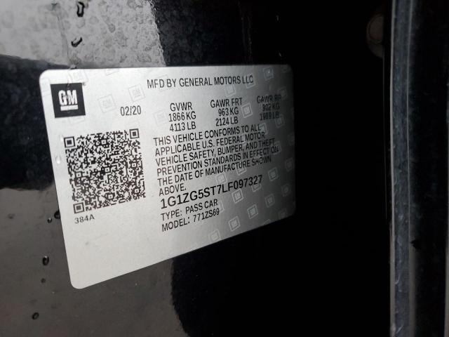 1G1ZG5ST7LF097327 - 2020 CHEVROLET MALIBU RS 黑色 照片 12