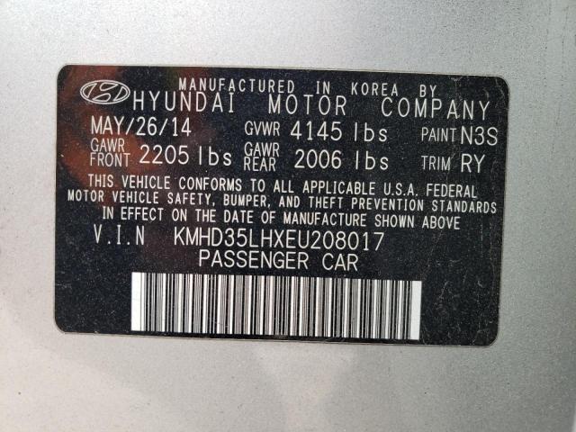 KMHD35LHXEU208017 - 2014 HYUNDAI ELANTRA GT SILVER photo 12