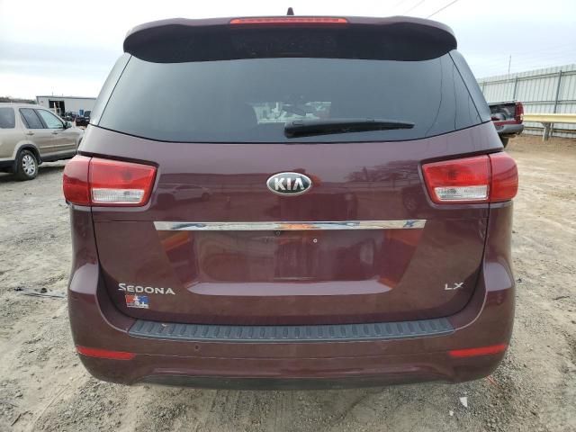 KNDMB5C15H6282142 - 2017 KIA SEDONA LX BURGUNDY photo 6