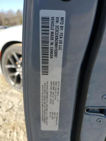 2C3CDXBG9NH153097 - 2022 DODGE CHARGER SXT GRAY photo 12