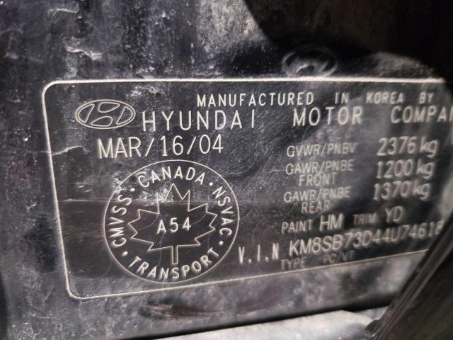 KM8SB73D44U746181 - 2004 HYUNDAI SANTA FE BLUE photo 13