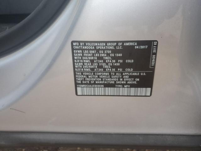 1V2MR2CA4JC503035 - 2018 VOLKSWAGEN ATLAS SEL Gümüş foto 12