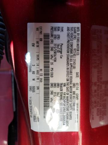 1FADP3F28EL366534 - 2014 FORD FOCUS SE RED photo 12