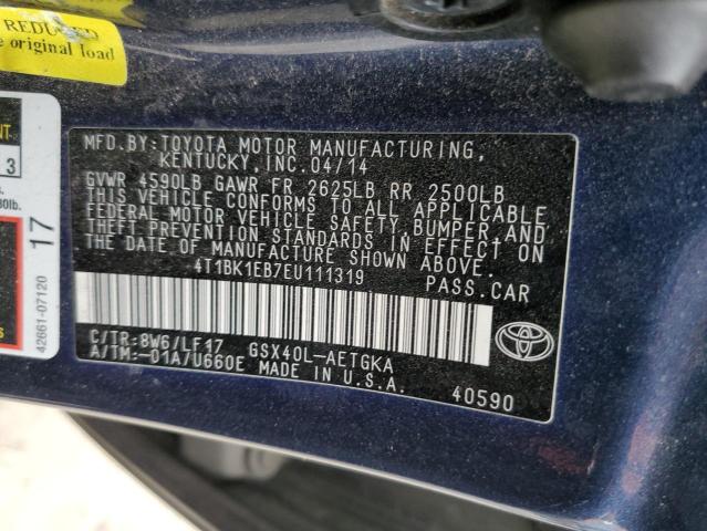 4T1BK1EB7EU111319 - 2014 TOYOTA AVALON BASE 蓝色 照片 13