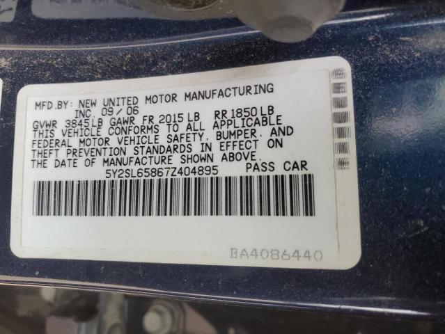 5Y2SL65867Z404895 - 2007 PONTIAC VIBE BLUE photo 13