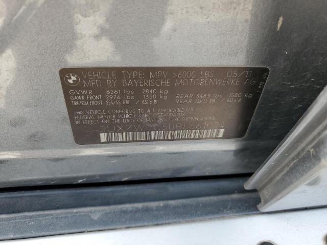 5UXZW0C50BL661024 - 2011 BMW X5 XDRIVE35D GRAY photo 13