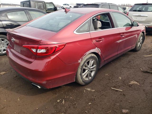 5NPE24AF7GH349079 - 2016 HYUNDAI SONATA SE RED photo 3