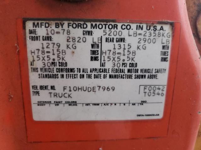 F10HUDE7969 - 1979 FORD TRUCK ORANGE photo 12