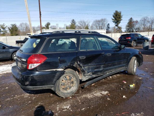 4S4BP60C086326693 - 2008 SUBARU OUTBACK BLACK photo 3