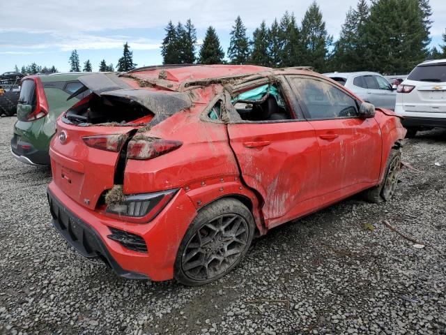 KM8KH3AC0NU001298 - 2022 HYUNDAI KONA N BASE RED photo 3