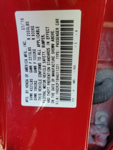 1HGCR2F16HA011221 - 2017 HONDA ACCORD SPORT SPECIAL EDITION RED photo 12