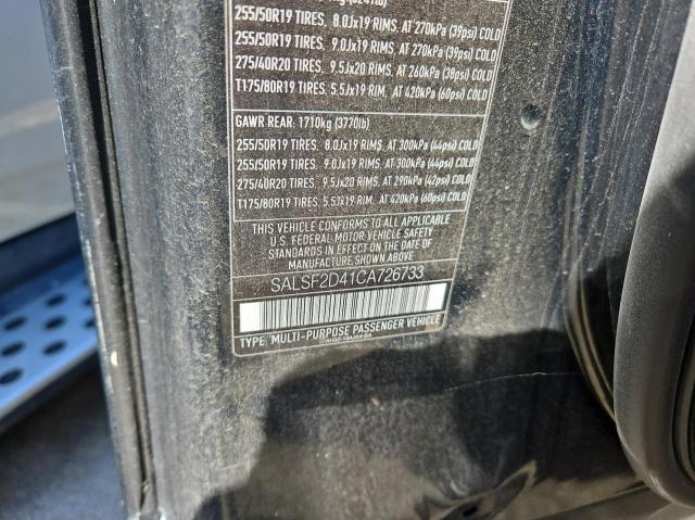 SALSF2D41CA726733 - 2012 LAND ROVER RANGE ROVE HSE GRAY photo 10