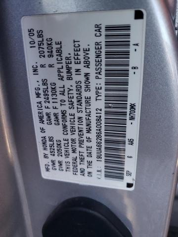 19UUA66286A008412 - 2006 ACURA TL SILVER photo 12