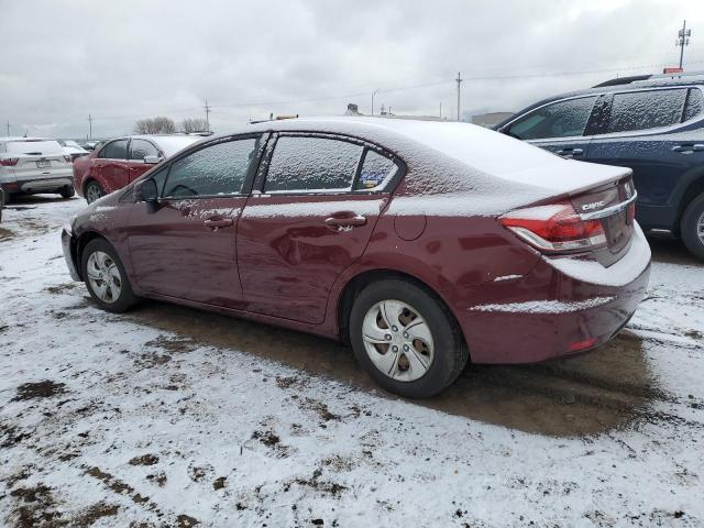 2HGFB2F53DH570807 - 2013 HONDA CIVIC LX MAROON photo 2