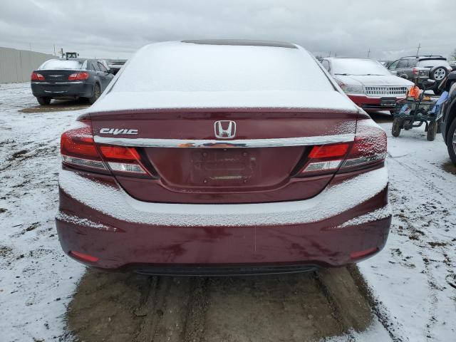 2HGFB2F53DH570807 - 2013 HONDA CIVIC LX MAROON photo 6