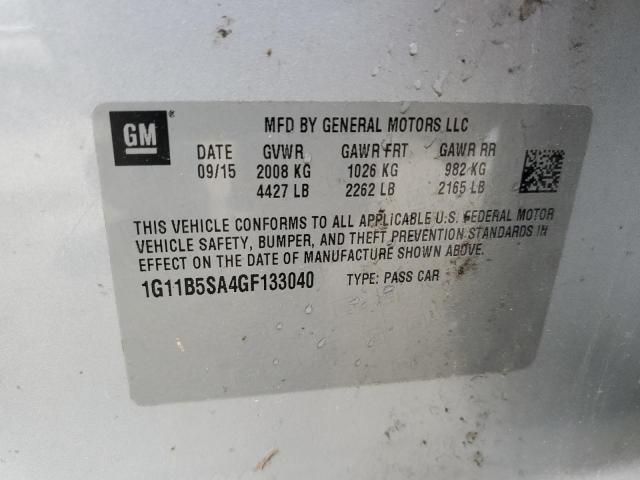 1G11B5SA4GF133040 - 2016 CHEVROLET MALIBU LIM LS SILVER photo 12