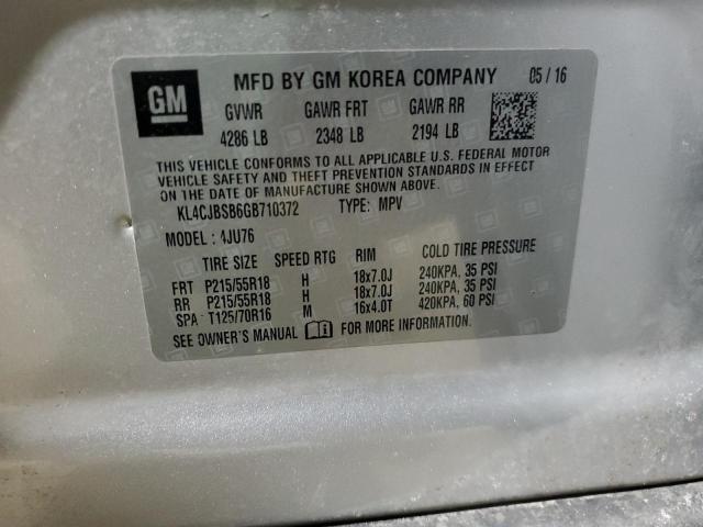 KL4CJBSB6GB710372 - 2016 BUICK ENCORE CONVENIENCE 银色 照片 13