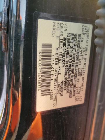 3N1BC1CP7BL422371 - 2011 NISSAN VERSA S BLACK photo 12