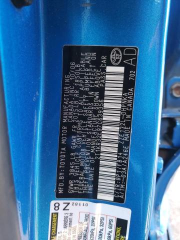 2T1KR32E97C639356 - 2007 TOYOTA COROLLA MA XR BLUE photo 12