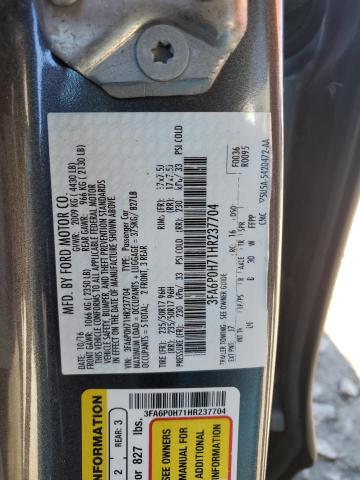 3FA6P0H71HR237704 - 2017 FORD FUSION SE GRAY photo 12