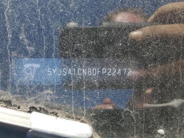5YJSA1CN8DFP22472 - 2013 TESLA MODEL S 蓝色 照片 12