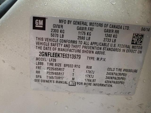 2GNFLEEK7E6313979 - 2014 CHEVROLET EQUINOX LS CREAM photo 12