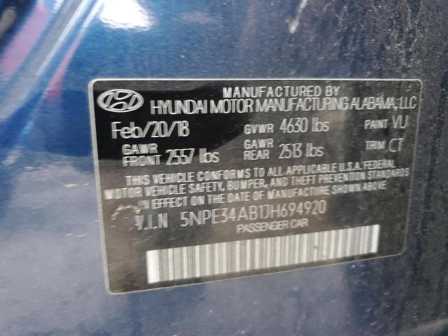 5NPE34AB1JH694920 - 2018 HYUNDAI SONATA SPORT BLUE photo 12