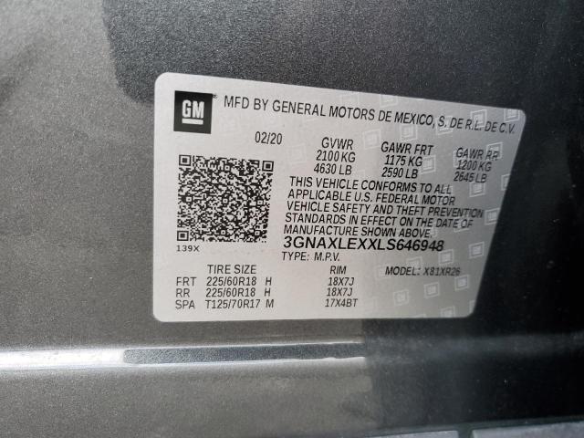 3GNAXLEXXLS646948 - 2020 CHEVROLET EQUINOX LT GRAY photo 13