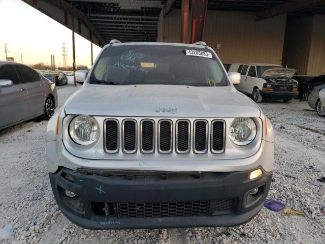 ZACCJADT1GPC66412 - 2016 JEEP RENEGADE LIMITED SILVER photo 5