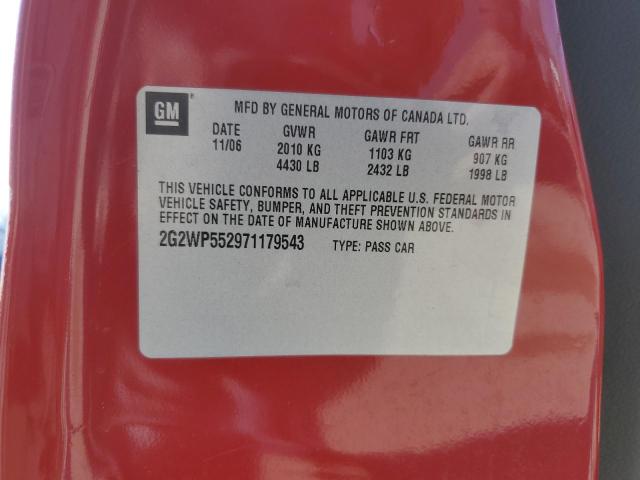 2G2WP552971179543 - 2007 PONTIAC GRAND PRIX 红色 照片 12