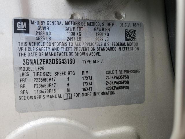 3GNAL2EK3DS643160 - 2013 CHEVROLET CAPTIVA LS 棕色 照片 13