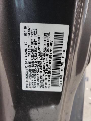 5FNRL5H42GB121501 - 2016 HONDA ODYSSEY EX GRAY photo 13