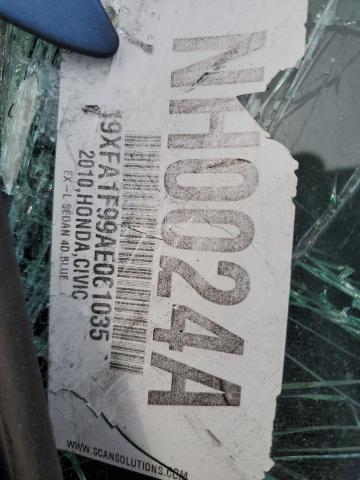 19XFA1F99AE061035 - 2010 HONDA CIVIC EXL BLUE photo 12