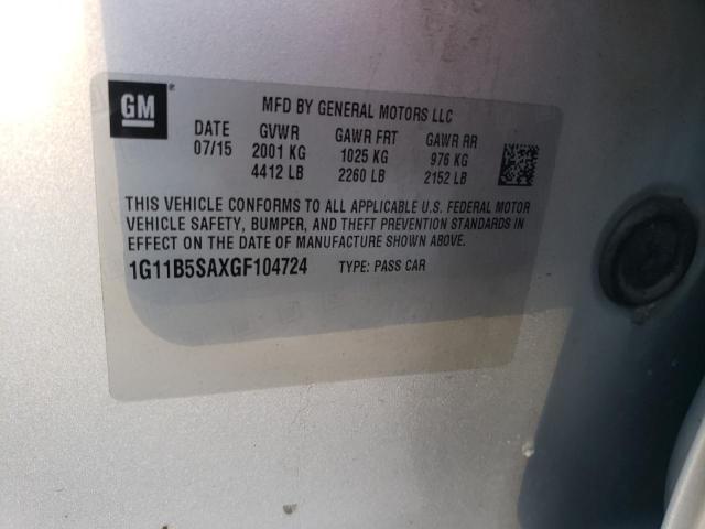 1G11B5SAXGF104724 - 2016 CHEVROLET MALIBU LIM LS SILVER photo 12