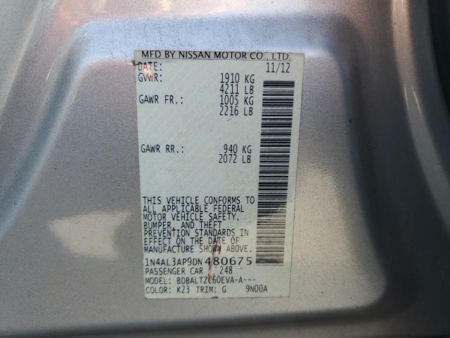 1N4AL3AP9DN480675 - 2013 NISSAN ALTIMA 2.5 SILVER photo 12