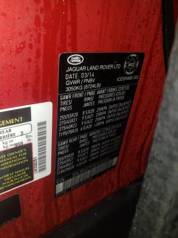 SALWV2TF0EA358281 - 2014 LAND ROVER RANGE ROVE AUTOBIOGRAPHY RED photo 13