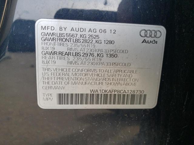 WA1DKAFP8CA128730 - 2012 AUDI Q5 PREMIUM PLUS BLUE photo 13