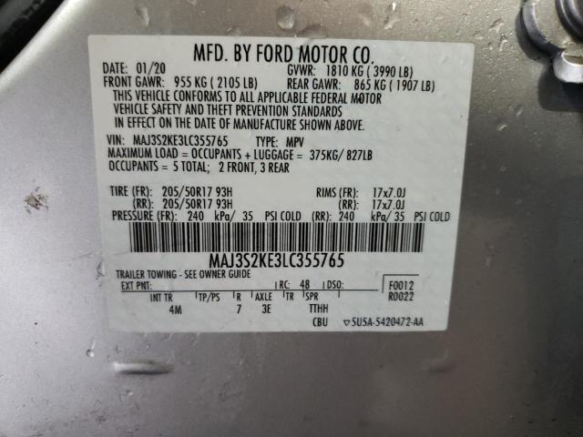 MAJ3S2KE3LC355765 - 2020 FORD ECOSPORT TITANIUM SILVER photo 14