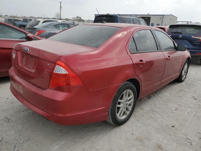 3FAHP0GA1AR388134 - 2010 FORD FUSION S RED photo 3