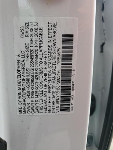 5FNYF8H58PB023196 - 2023 HONDA PASSPORT EXL WHITE photo 13