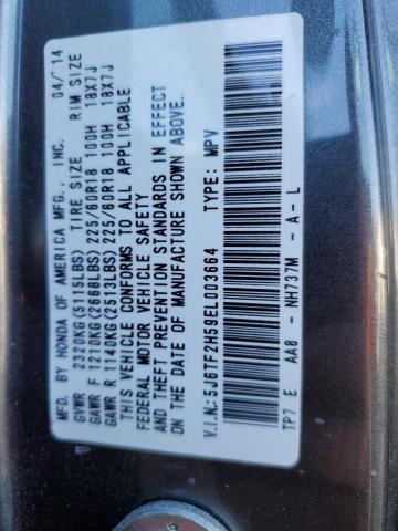 5J6TF2H59EL003664 - 2014 HONDA CROSSTOUR EXL Grau Foto 13