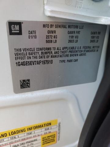 1G4GE5EV7AF197910 - 2010 BUICK LACROSSE CXS WHITE photo 12