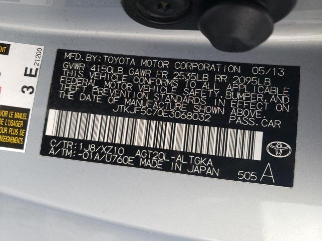 JTKJF5C70E3068032 - 2014 TOYOTA SCION TC ნაცრისფერი ფოტო 12