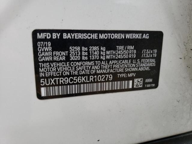 5UXTR9C56KLR10279 - 2019 BMW X3 XDRIVE3 WHITE photo 13